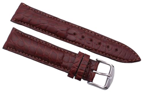 Bracelet de montre Fluco Alligator marron 20mm fait main en Allemagne cuir premium