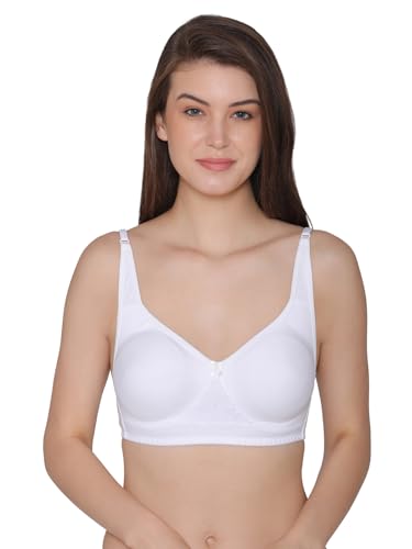 Image of Clovia Women's Cotton Rich Non-Padded Non-Wired T-Shirt Bra with Lace