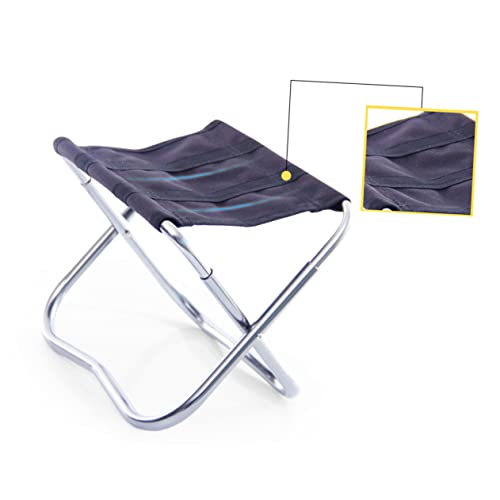Happyyami Outdoor Collapsible Folding Stool Lightweight Portable Chair for Camping Fishing Travel BBQ Beach Durable Compact Design Black Silver