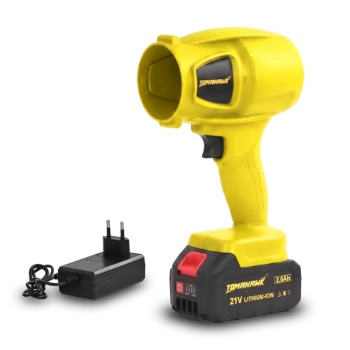 Image of TOMAHAWK TCTB-20B Cordless Turbo Blower with 20V 3.0Ah x 1 Batteries, GS & CE Certified, Air Flow Speed 200km /hr, LED Light & Battery Indicator