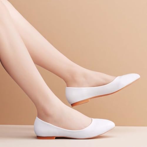 Comfortable Women's Ballet Flats - Slip On PU Leather Dress Shoes3