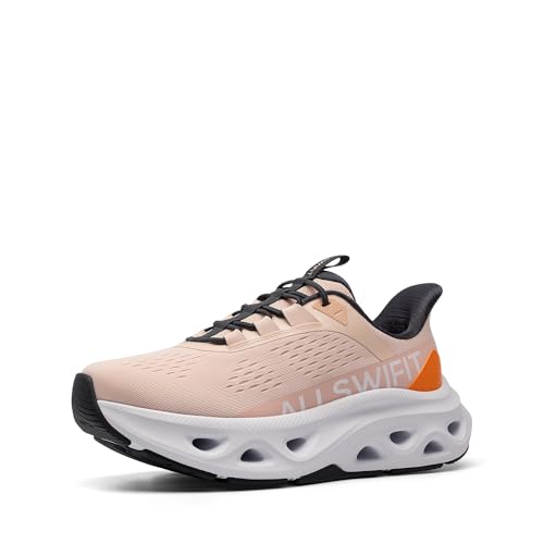 ALLSWIFIT Women's Slip On Cushioned Walking Fashion Sneaker,Pink/Orange,8 - image 1
