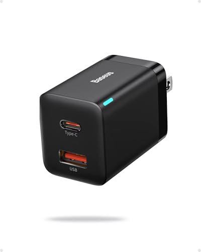 Baseus 30W Dual Port USB C PD Charger Block, Foldable PPS GaN Fas...