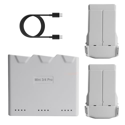 Image of Battery & Charger Combo for DJI Mini 4 Pro & DJI Mini 3 Series, Includes Two 3850mAh Intelligent Flight Batteries Plus and Two-Way Charging Hub, Up to 51 Minutes of Battery Life
