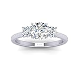 IGI Certified 2.00Ct E/VS Lab Grown Round Diamond Trilogy Engagement Ring In Solid Platinum Size-K