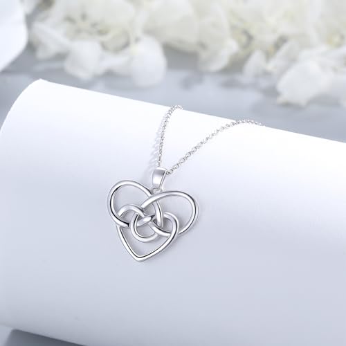 Celtic Necklace for Women 925 Sterling Silver Celtic Knot Pendant Necklace Irish Jewelry Gift for Women4