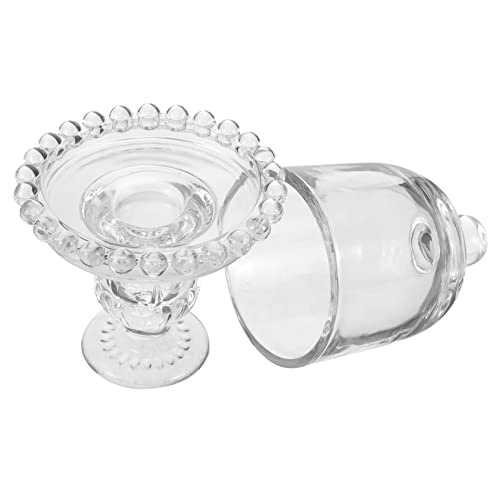 TEMPNAP Bonbonnière Sur Pied Verre Bol à Collation Couvert Bocal Décoratif Pour Buffet Présentoir à Bibelots Transparent