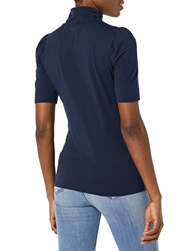 Image of Amazon Essentials Women's Cotton Modal Draped Puff Sleeve Turtleneck