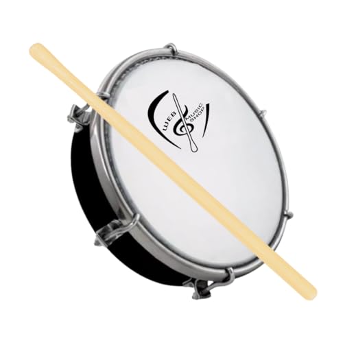 Tamborim 6 Pol. Abs Pele Leitosa C/Baqueta Madeira e Chave de Afinação - Web Music Shop (BK)