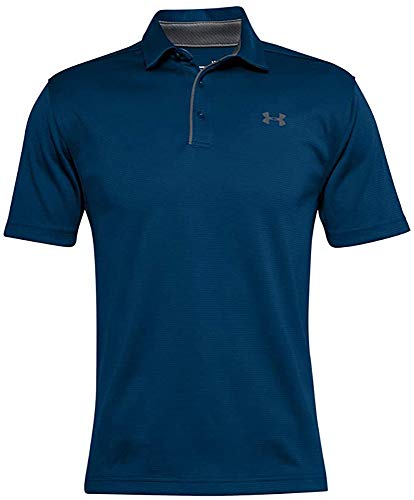 Image of Under Armour Men's Tech Golf PoloDISC, Graphite Blue (581) /Pitch Gray, Large