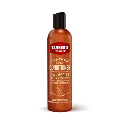 Tanner's Preserve Leather Conditioner, Rejuvinates & Restores Finished Leather, Use for Cars & Interiors, Couches & Furniture, Saddles & More, 8 Fl Oz