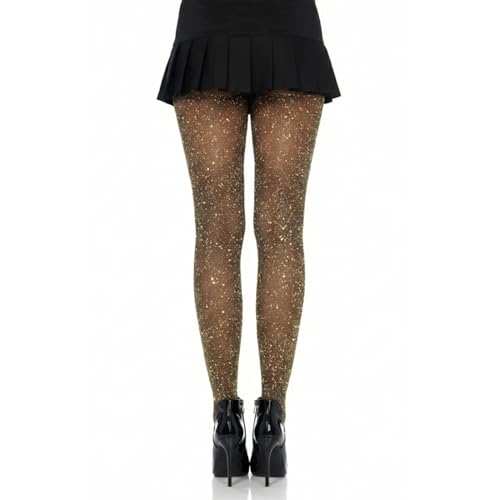 Image of Leg Avenue Women's stretchy High Waist Lurex Shimmer Tights With Metaillic Fiber Shine