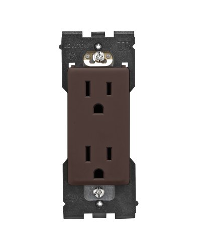 Leviton Renu Tamper-Resistant Outlet, 15-Amp, 125VAC, Walnut Bark, RER15-WB