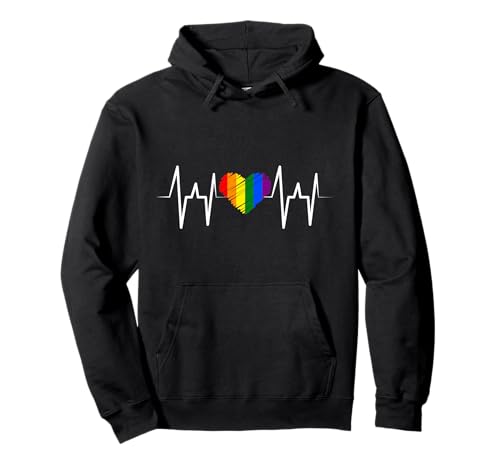 LGBT-Regenbogen-Herzschlag Lesbian Gay Pride Pullover Hoodie