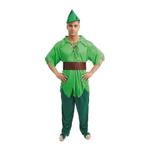 P'TIT CLOWN 21164 - Disfraz de Peter para adulto, perfecto para carnaval, fiestas de disfraces y eventos temáticos - Cómodo y original - Poliéster - Verde - Tallas S/M