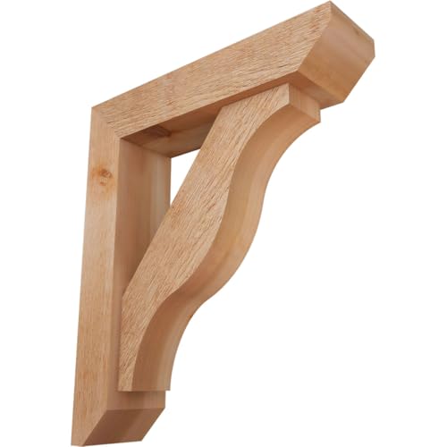 6"W x 24"D x 28"H Funston Slat Rough Sawn Bracket w/Offset Brace, Western Red Cedar