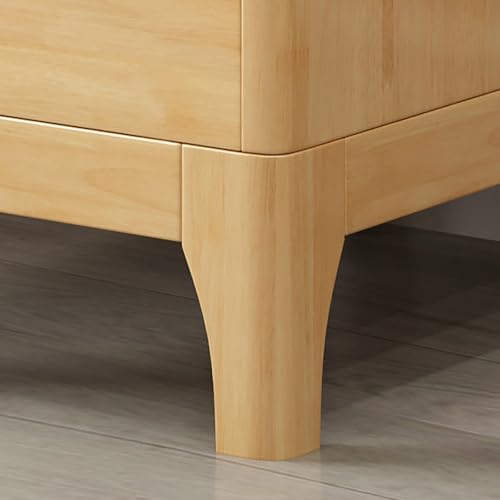 Table de chevet étroite en bois gain de place pour petits espaces de chambre beige - 7