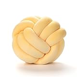 Coussin nœud pour boule - Nœud tressé - Coussin décoratif rond - Aesthétique - Tressé à trois brins - Boucle (22 cm de diamètre, 7)