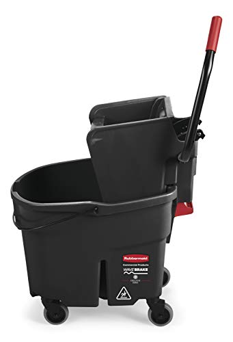 Rubbermaid Commercial WaveBrake 2.0® 35 QT Side-Press Mop Bucket and Wringer, Black (1863896)