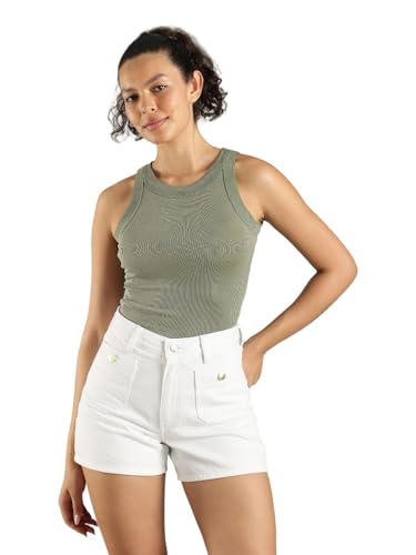 Image of Slim Fit Cotton Crew Neck Tank Top