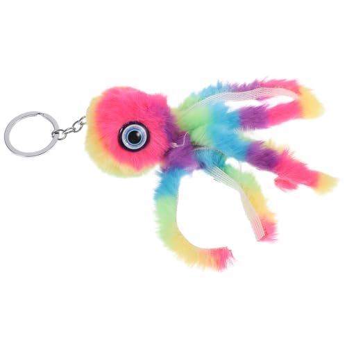 POPETPOP Llavero de Peluche Pulpo Colorido de Felpa Suave, Colgante para Bolso y Llaves, Diseño Ligero y Portátil, Accesorio Divertido para Mujer, Obsequio Original para Personas Queridas