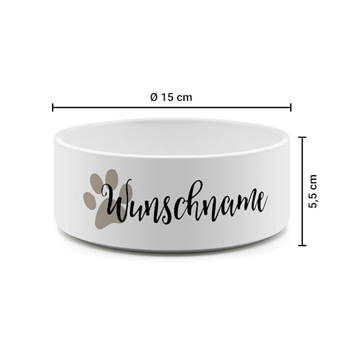 PrintPlanet® - Futternapf mit Name oder Text personalisiert - Für Katzen und kleine Hunde - Napf Hundenapf Katzennapf selbst gestalten - Layout 02