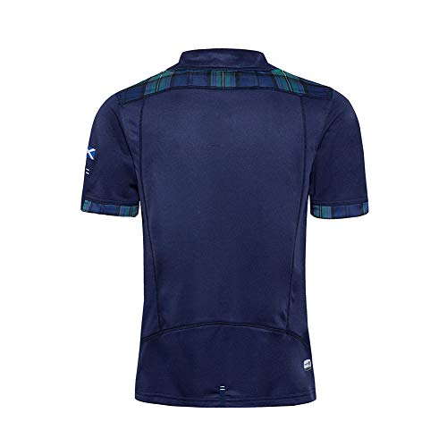 2020 Scotland Men's Rugby Jersey, Home World Cup Cotton Jersey Graphic T-shirt, Embroidered Fabric Supporter Football Sport Top, Ideal for Leisure and Sport-L