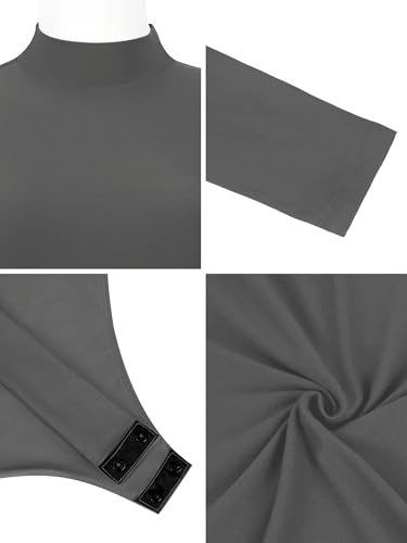 Body à manches longues double doublure noir coupe ajustée premium