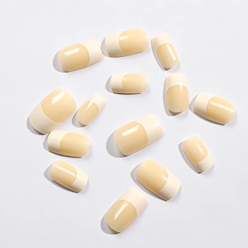 Finger Queen French Fake Nails,100Pcs Natural Press On False Nails Kit Artificial Beige Medium Length Full Cover Nails Diy Acrylic Nail Art Tip Salon Gifts For Women Girls,10 Sizes #TOP5