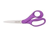 Contenu: 1x Fiskars Ciseaux, de 15 à 18 ans, Droitier, Longueur totale : 20 cm, Acier inoxydable/plastique, violet, 1067865