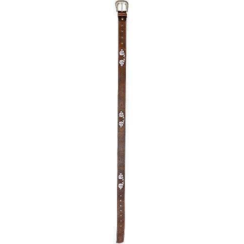 Cinto Country feminino largo couro cor marrom com bordados Cor:Marrom escuro;Tamanho:único 130 cm co
