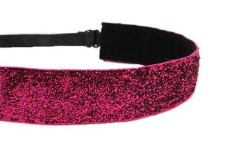 Mavi Bandz Adjustable Non-Slip Fitness Headbands Sparkle Glitter - Magenta