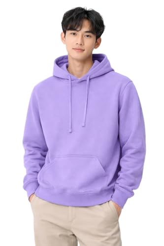 Milltex Unisex Poly Cotton Hoodie | Fleece Pullover with Double Layer Hood and Pocket | Casual Wear Sweatshirt 417 - Violet