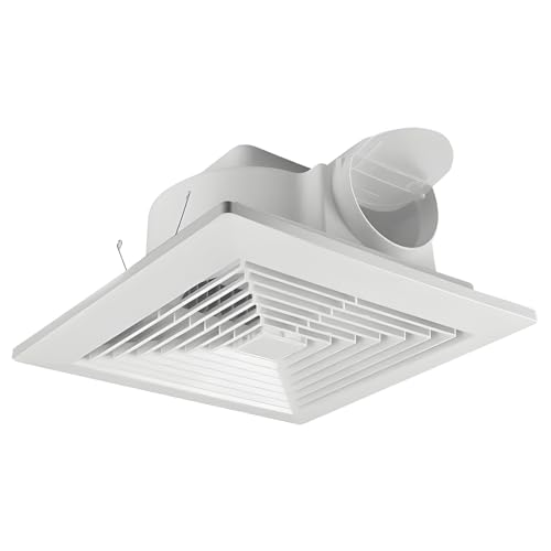 Deskium Ventilador de baño silencioso de 11.8 pulgadas, ventilación de techo de 396 m³/H, 38 W para baños y cocinas de 172 pies cuadrados, color blanco