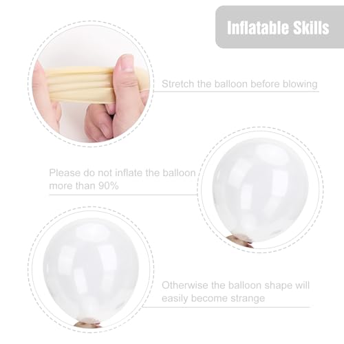 Image of RUBFAC 135pcs Clear Balloons, Latex Transparent Balloon Different Sizes 18 12 10 5 Inch for Garland Arch Birthday Party Baby Shower Wedding Decoration
