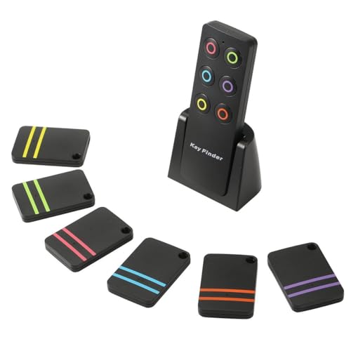 High-Volume Key Finder and Item Locator with RF Technology: 85dB+ Sound, 131ft Range, Wireless Remote Control, 6Receivers with Rings for Wallet, Keys, Pets and More