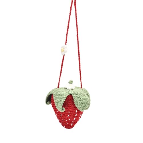 Hand Knitted Strawberry Bag Cute Casual Shoulder Bag for Party Daily Use