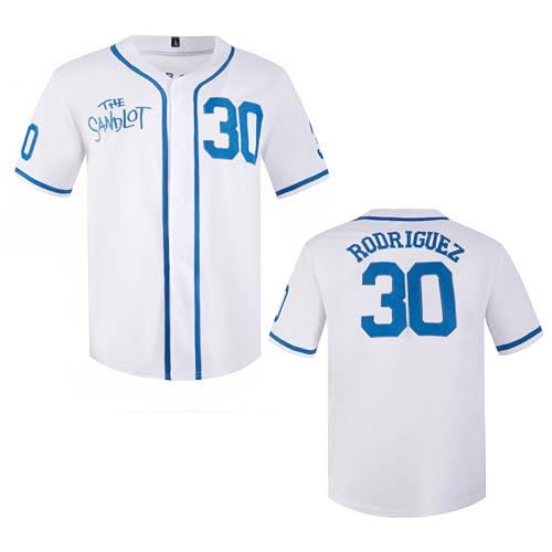 The Sandlot Benny Jersey Camiseta de Béisbol para Hombre The Jet Rodriguez #30 Camiseta Retro de los 90s con Costuras miniatura 1