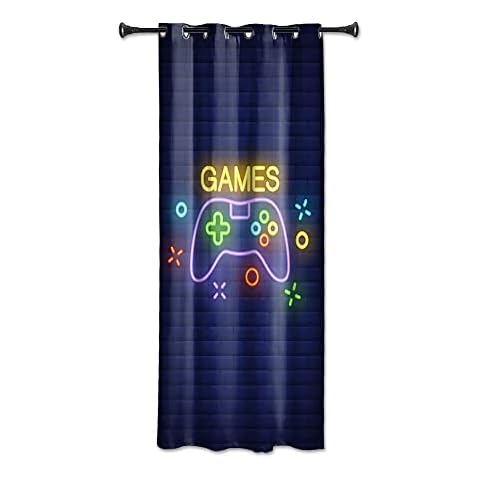 YongFoto Fluorescent Gamepad Curtains for Kids Cover