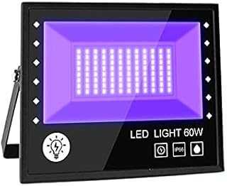 BOSITE UV LED Black Light,395nm 60W Ultraviolet Floodlight IP66 (85V-265V AC) Waterproof UV Ultraviolet Light Outdoor LED Spotlights for Party,Disco,Garden,Bar,Christmas,Fishing,Aquarium with UK Plug