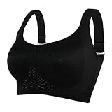 MOONBADI Damen BHS Schwarz Sport BH Starker Halt Mesh Ringerrücken Große Brüste Ohne Bügel Gepolstert für Fitness Lauf Yoga büstenhebe Damen 105D