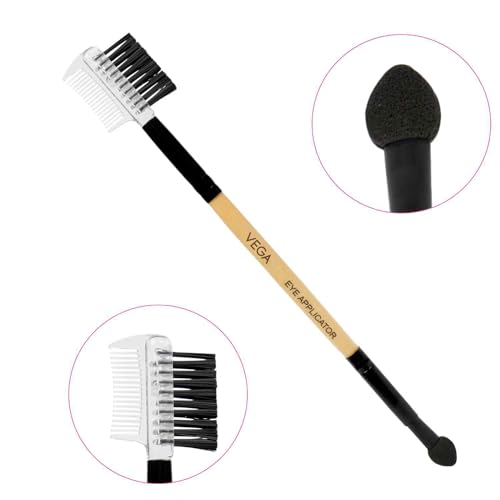 Image of Vega 2 in 1 Mini Make up Brush, Eye Applicator and Eye Groomer (Pack of 2)