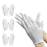 YAOYYG 3 Paires Gants Hydratants en Coton Blanc pour la Nuit et le Coucher, Gants de Tissu...
