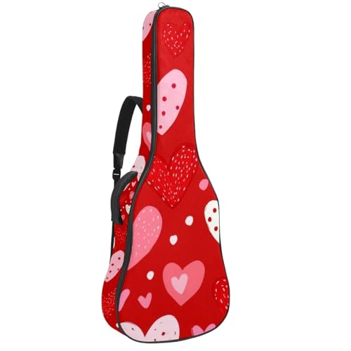 Housse de guitare étanche à motifs cœurs pour transporter vos accessoires