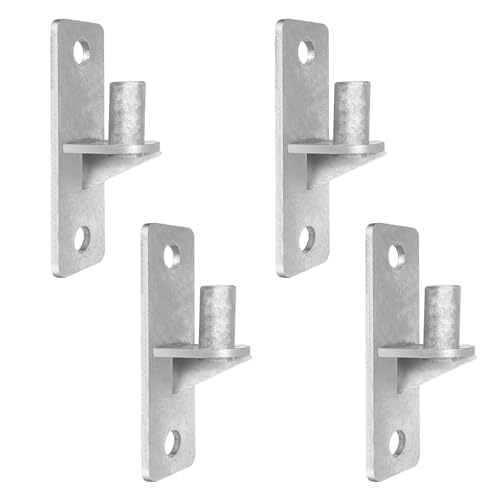 4 Pack Wall Mount Gate Hinges, Heavy Duty Chain Link Fence Gate Hinge, Corrosion Resistant Hinges for Wood or Concrete Posts