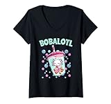 Photo Gallery donna divertente axolotl bere bolla tè bolla bolla latte bob maglietta con collo a v Photo Gallery donna divertente axolotl bere bolla tè bolla bolla latte bob maglietta con collo a v