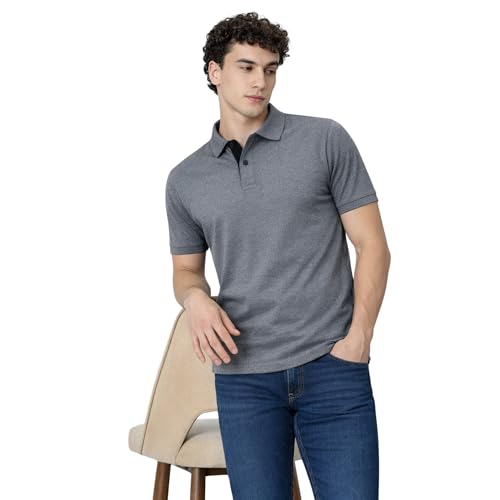 Image of Men's Cotton Polo T-Shirt | Solid Regular Fit Polo Neck T-Shirt | Half Sleeve Casual & Office Wear | Soft Breathable Summer T-Shirt for Men