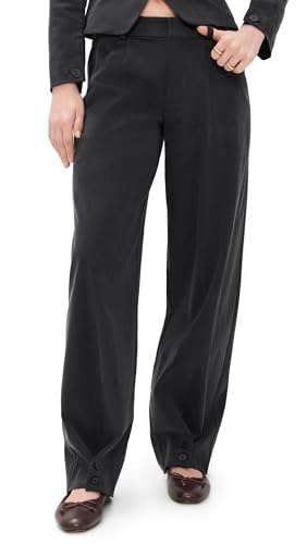 Peachy Den Womens Bardot Tailored Pleat Trousers Onyx S