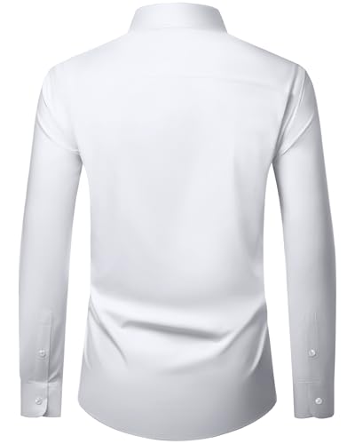 Alimens & Gentle Men's Long Sleeve Dress Shirts Wrinkle Free Button Down Shirts for Bussiness Wedding2