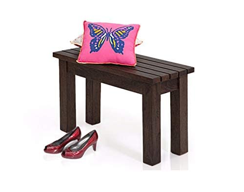 Solid Wooden Bench for Living Room Furniture | 2 Seater Dining Bench for Balcony and Outdoor | in Walnut Finish-image-7